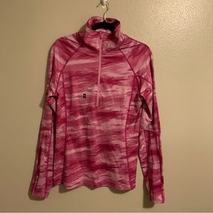 Women’s Under Armour Half Zip Fitted Pink Pullover Cold Gear. Size:L. NWT